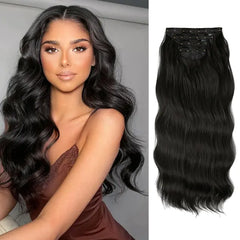 Synthetic Long Wavy Clip Hair Extensions